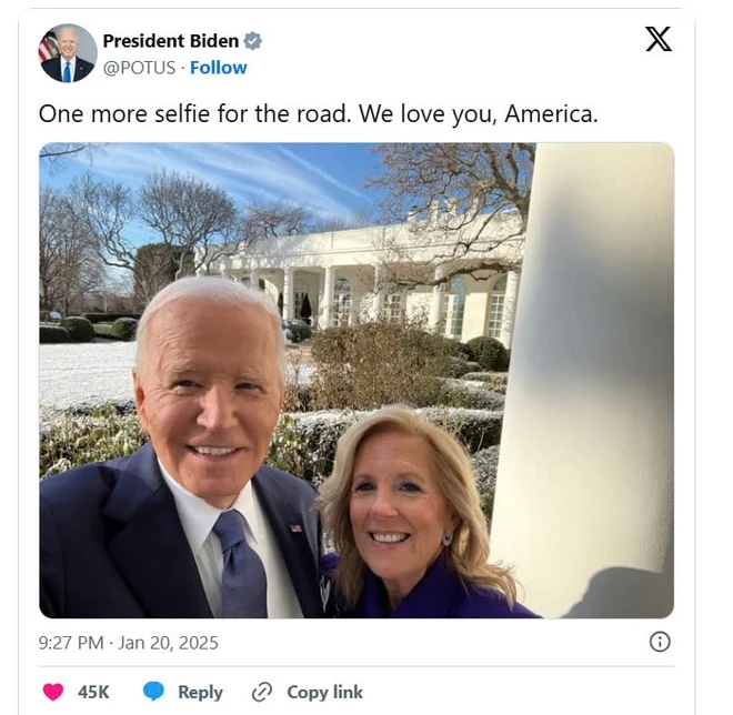 Biden's Farewell Selfie Sparks Buzz Online